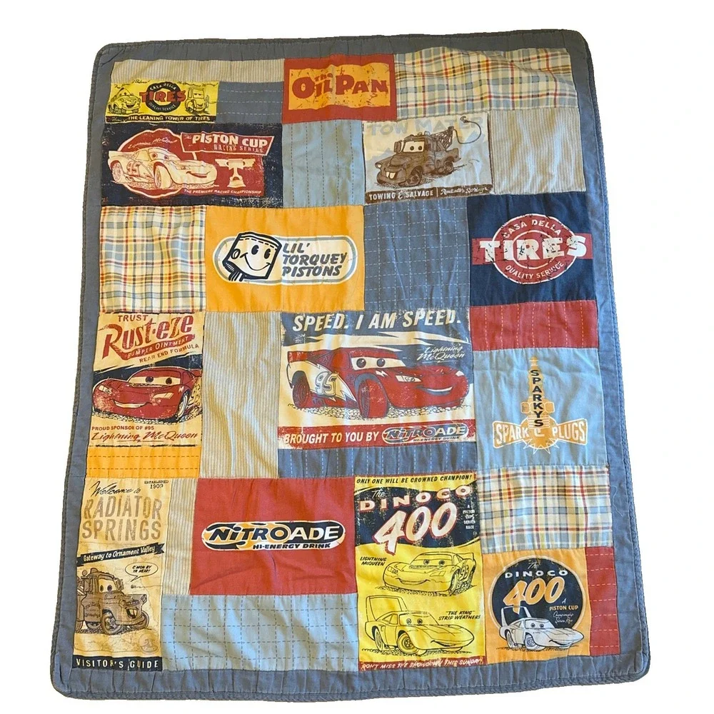 Vintage 2006 Pottery Barn Kids Disney Pixar Cars Quilt 50
